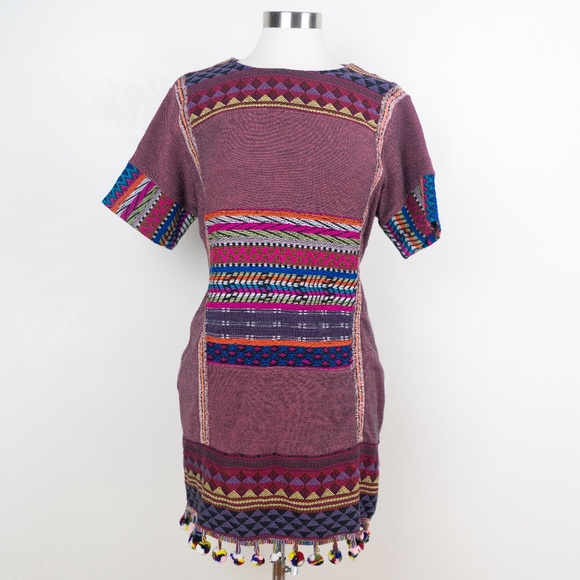 Zara Red Pattern Tunic S Dress - Picture 1 of 8
